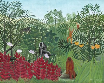 Floresta Tropical com Macacos, 1910 de Henri Rousseau